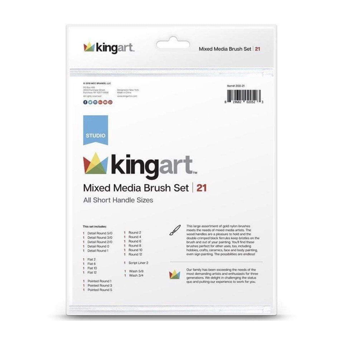 KINGART Studio Mixed Media Brush Set, 21 Brushes, view 4 of 4