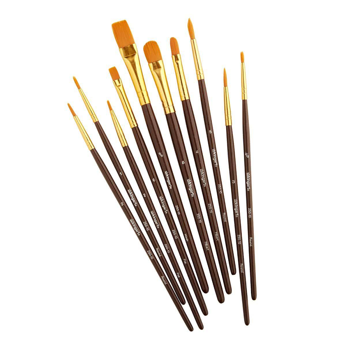 KINGART Studio Mixed Media Brush Set, 10 Brushes, view 4 of 5