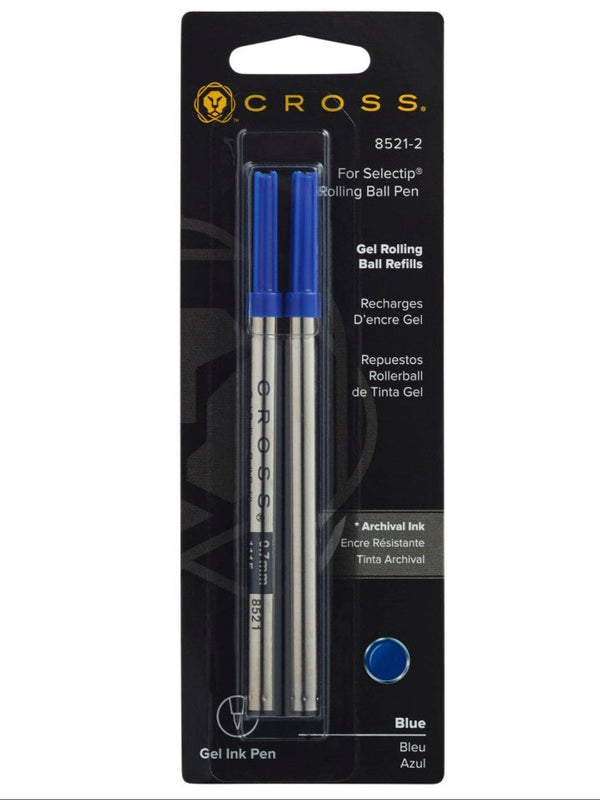 Cross Selectip Gel Rollerball Refill, Blue, Medium, 2 Pack