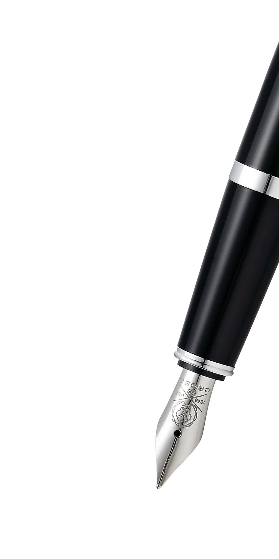 Cross | Bailey Light Fountain Pen | Polished Black Resin, Medium Nib