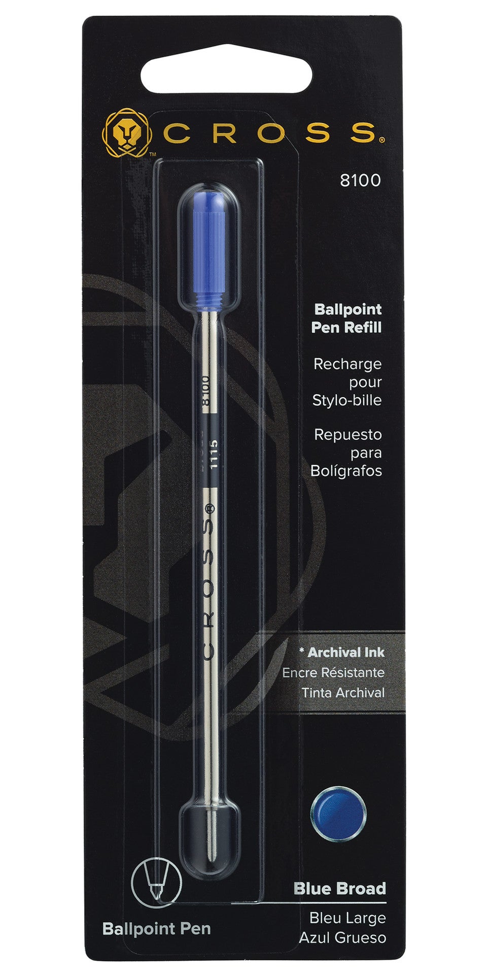 Cross Ballpoint Refill, Blue, Broad, 1 Pack