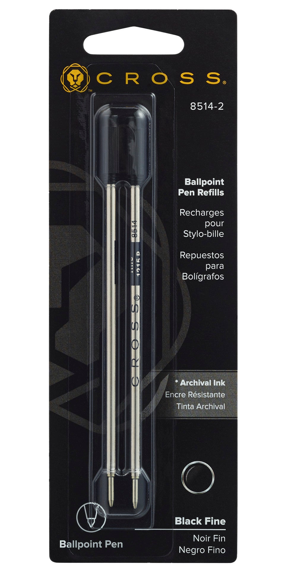 Cross | Ballpoint Refill | Black, Fine, 2 Pack