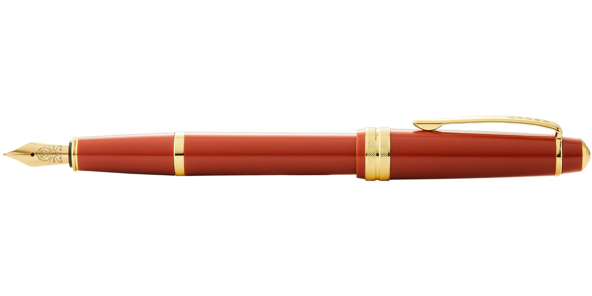 Cross | Bailey Light Fountain Pen | Polished Amber Resin and Gold Tone, Extra-Fine Nib