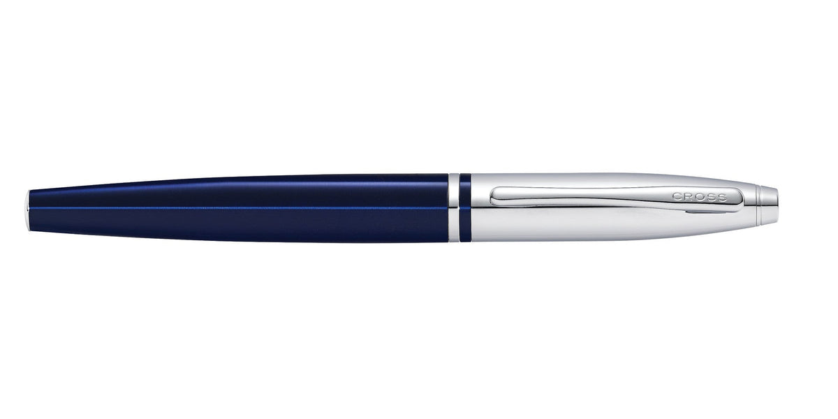 Cross | Calais Fountain Pen | Chrome & Blue Lacquer, Medium Nib
