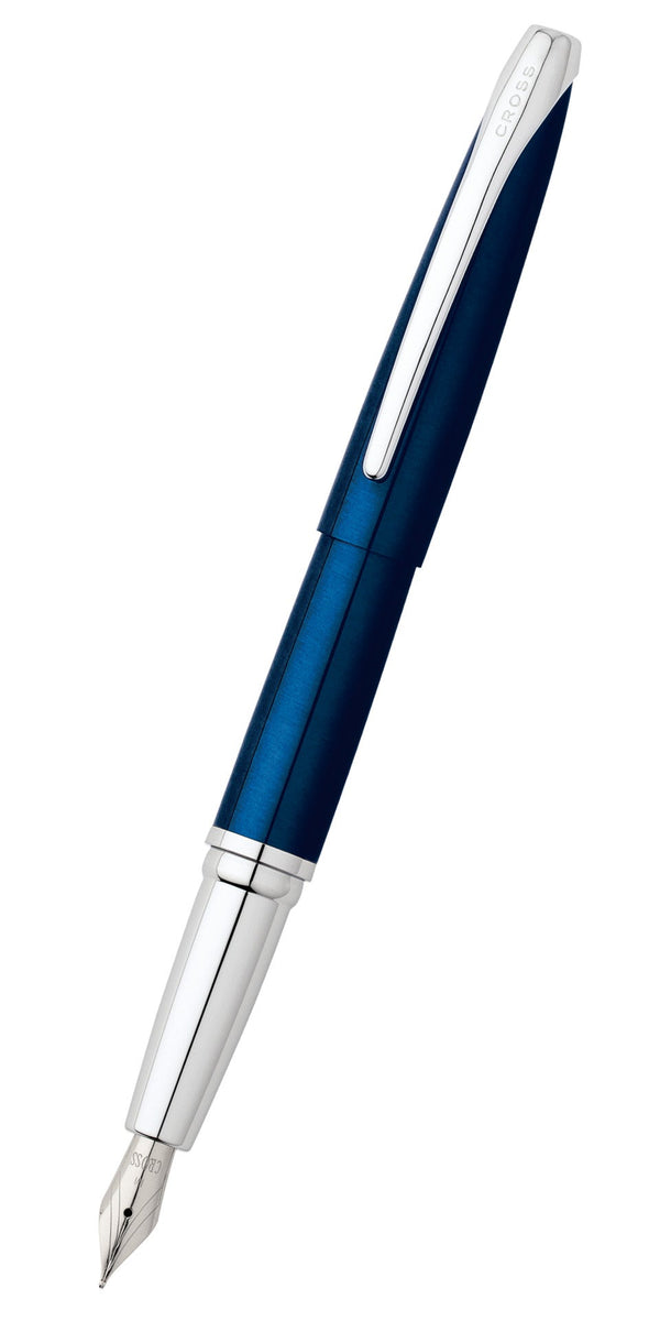 Cross ATX Fountain Pen, Translucent Blue Lacquer, Fine Nib