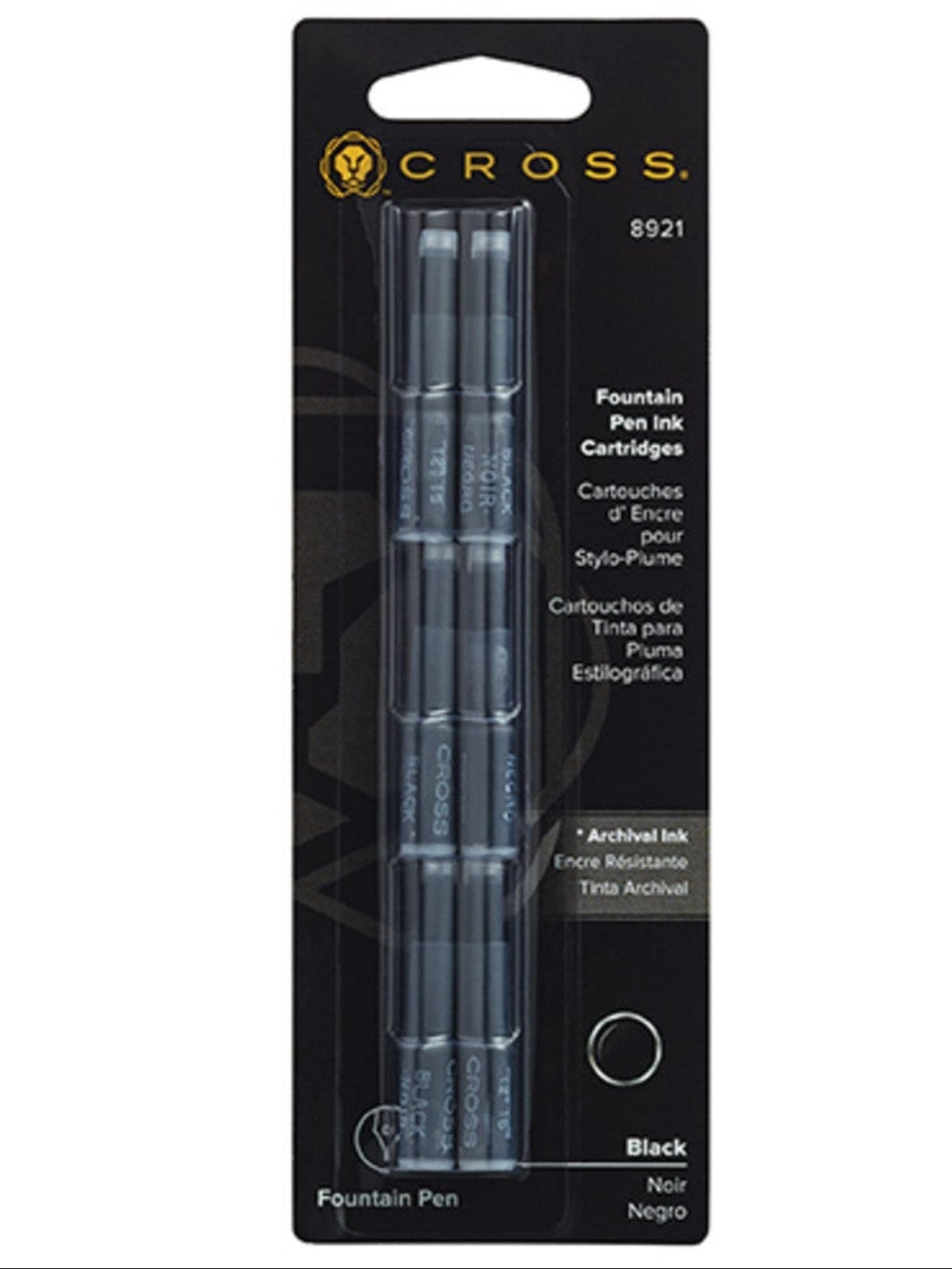 Cross Fountain Pen Ink Cartridges, Black, 6 Pack