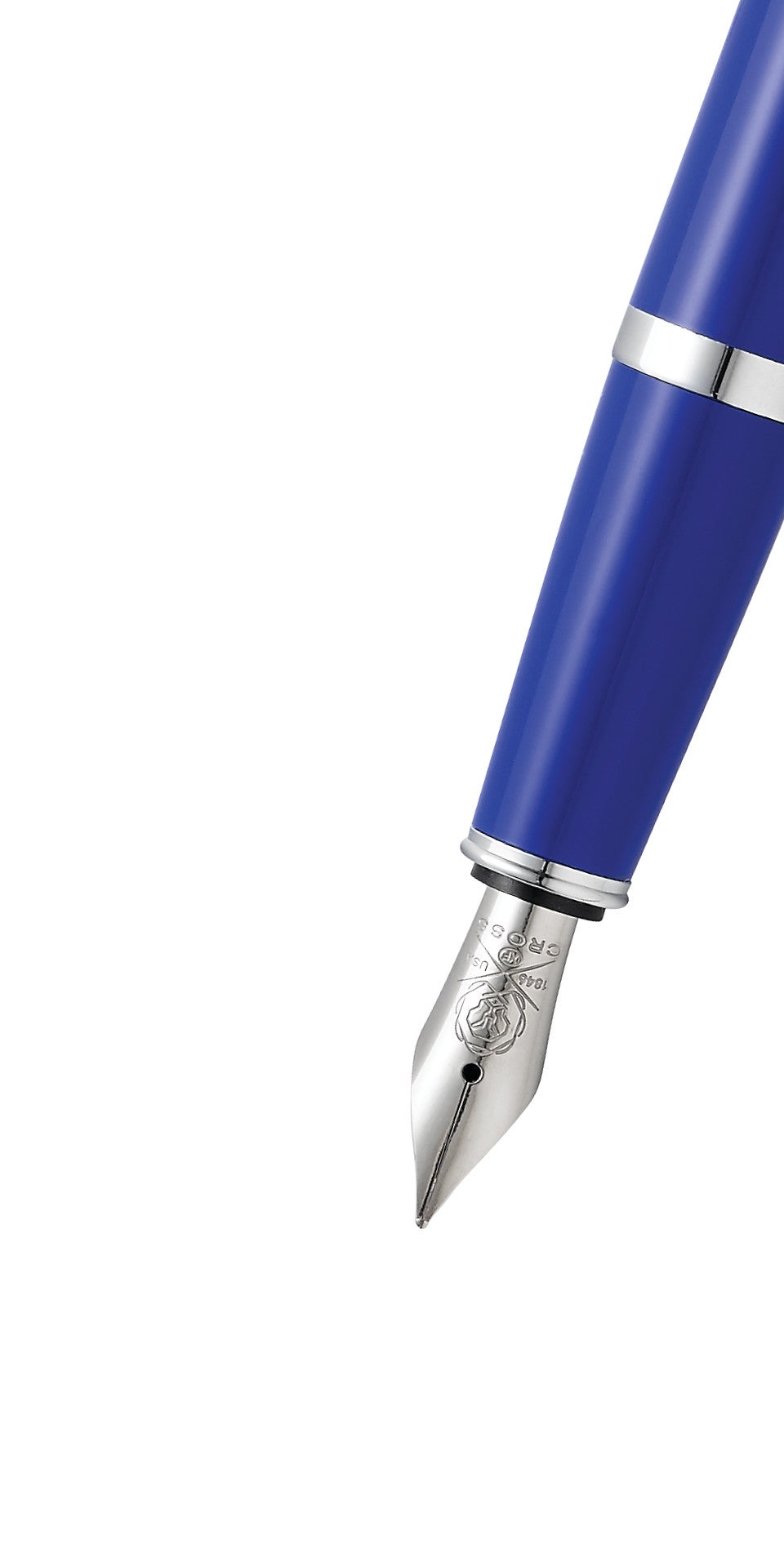 Cross | Bailey Light Fountain Pen | Polished Blue Resin, Medium Nib