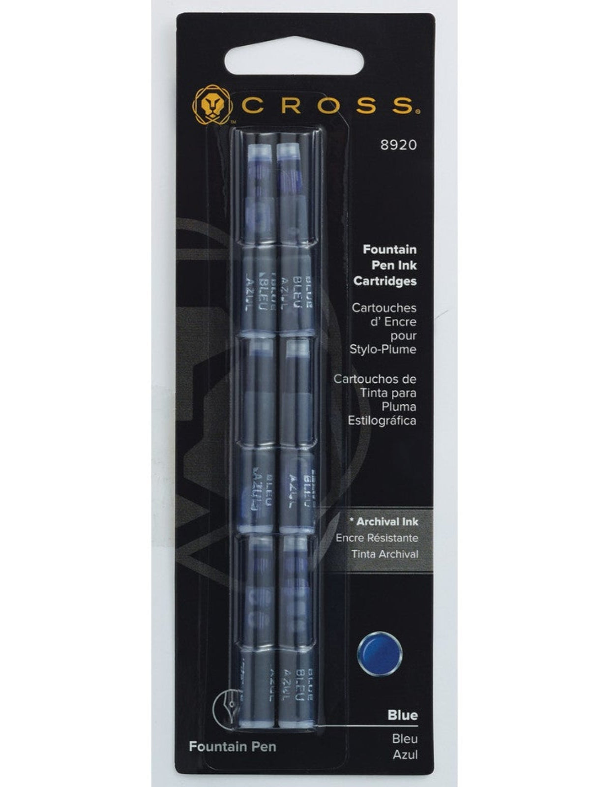 Cross | Fountain Pen Ink Cartridges | Blue, 6 Pack