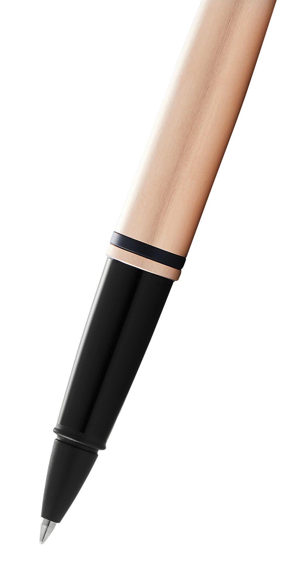 Cross | Calais Rollerball Pen | Brushed Rose Gold Plate and Black Lacquer