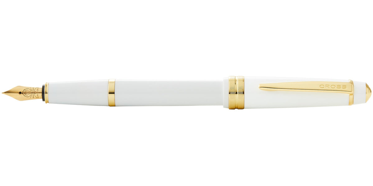 Cross | Bailey Light Fountain Pen | Polished White Resin and Gold Tone, Fine Nib