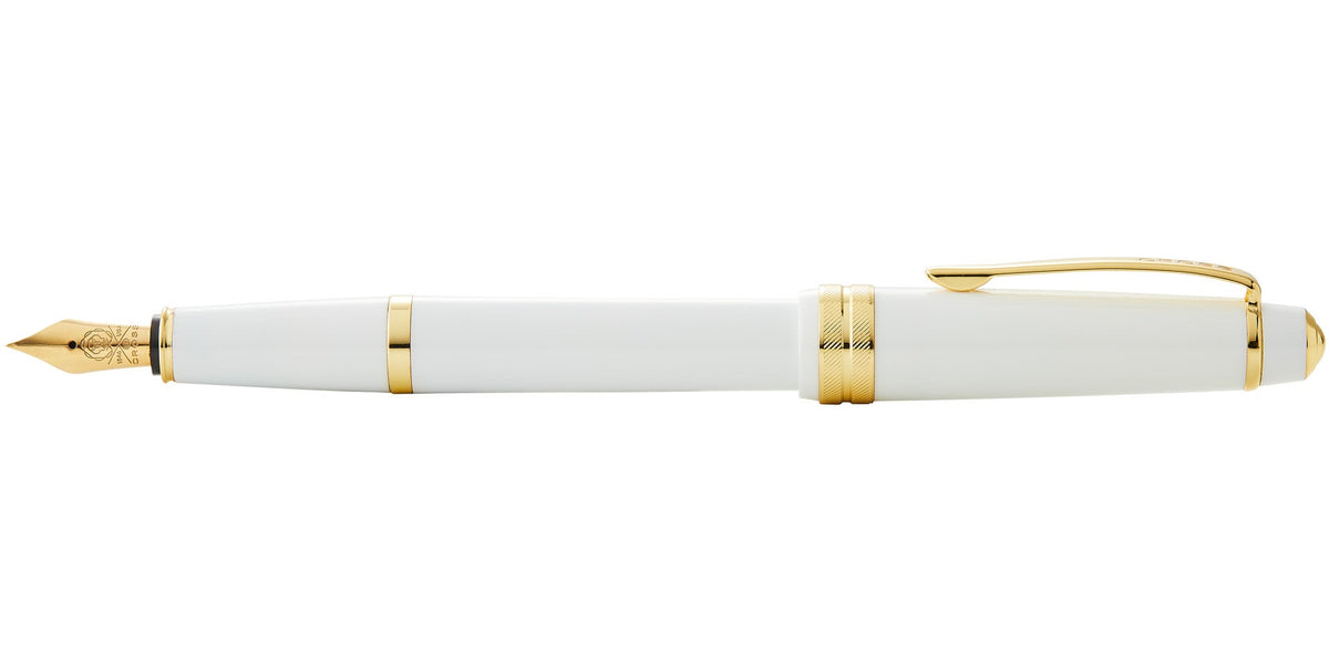 Cross | Bailey Light Fountain Pen | Polished White Resin and Gold Tone, Extra-Fine Nib